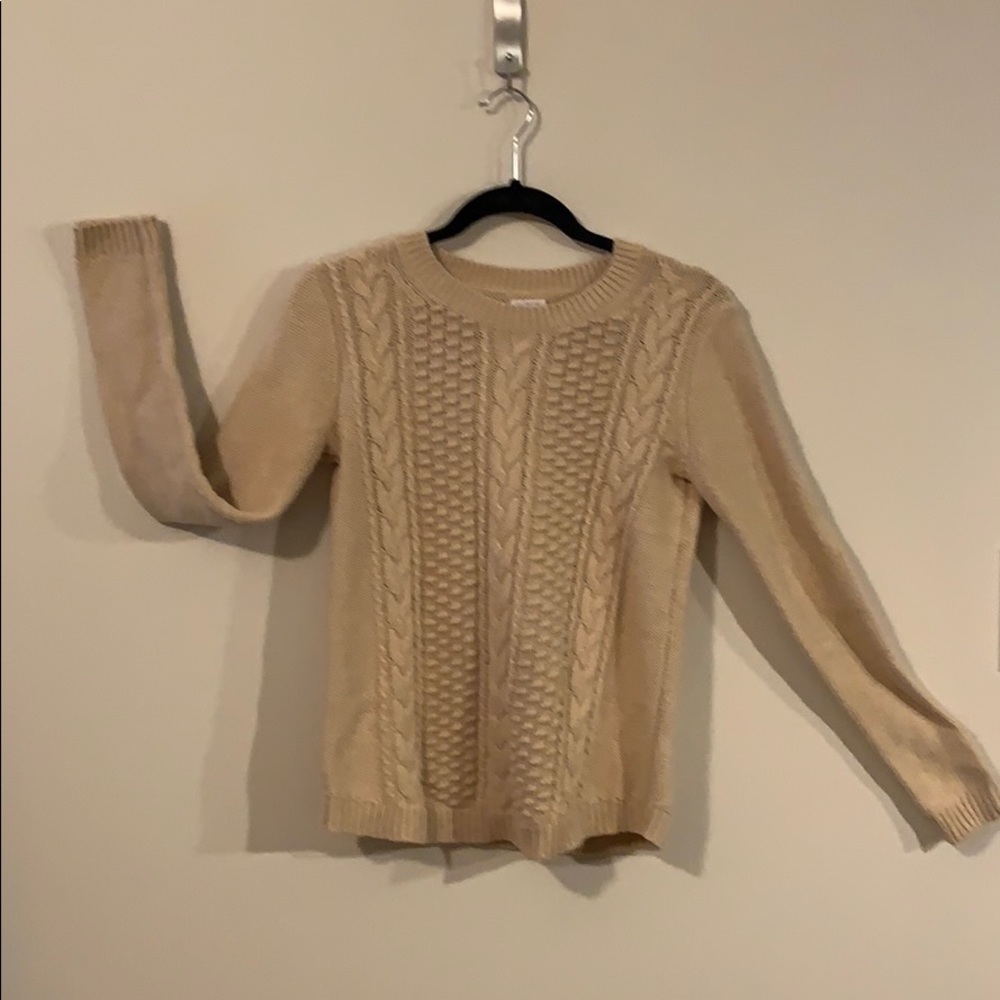JCrew Camel Cable Knit Sweater